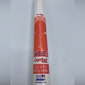 Con-Tact Brand Contact Paper 18”x20 ft roll White Adhesive Cover Removable VTG